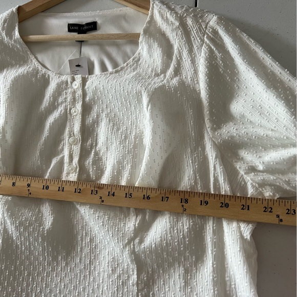 Lane Bryant Top Women's Peasant Blouse Cottagecore Bohemian Swiss Dots Ivory 16 - Picture 9 of 12